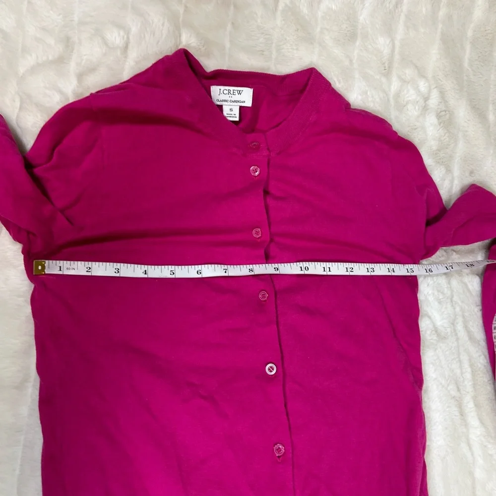 J. Crew Dark Pink XS/S Button Office Preppy Light Cardigan Work Spring Fall Slim